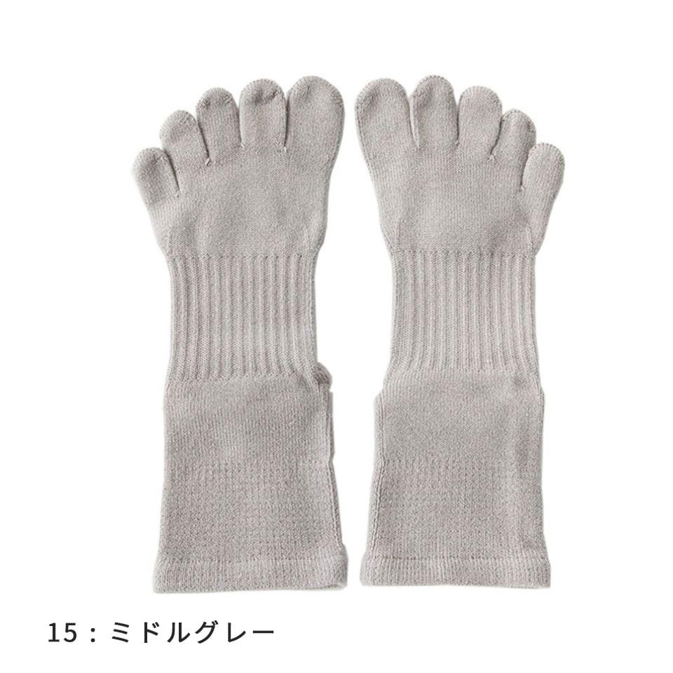 knitido ビューティー・エアークッション ロークルー 5本指ソックス 25-27cm