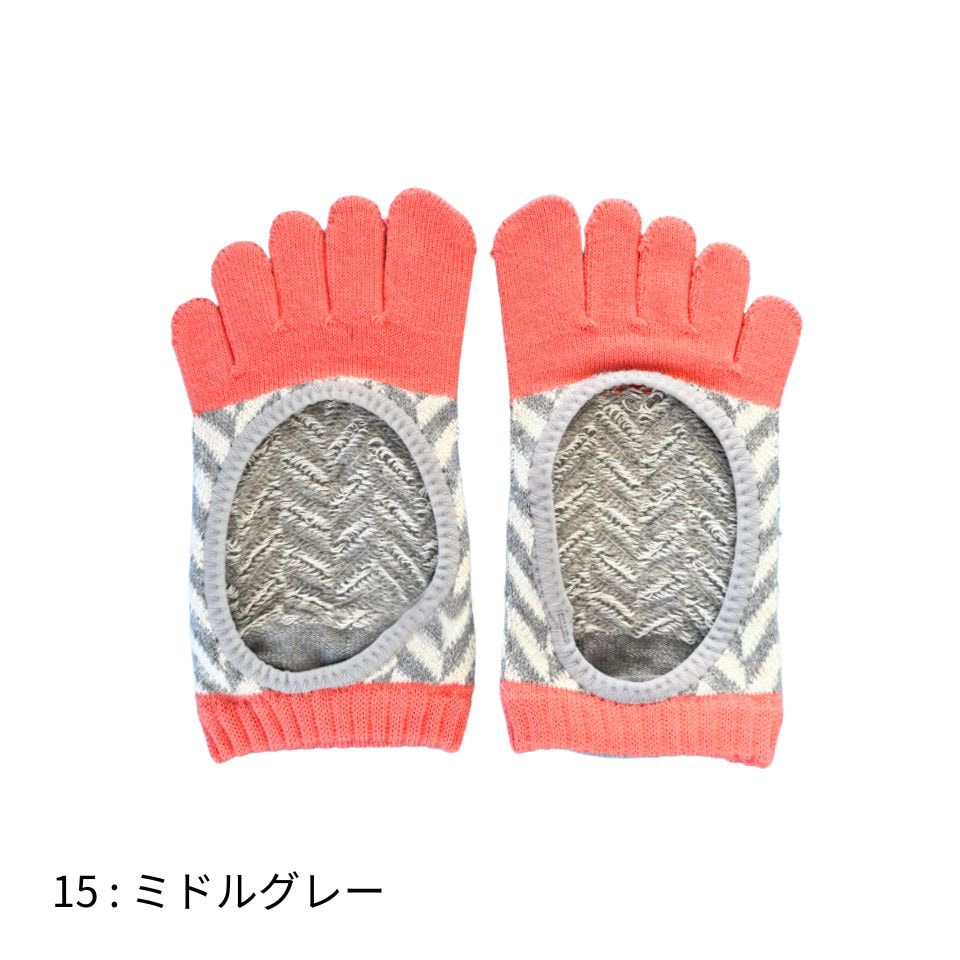 knitido コアグリップ ヘリンボーン カバー 5本指ソックス 23-25cm