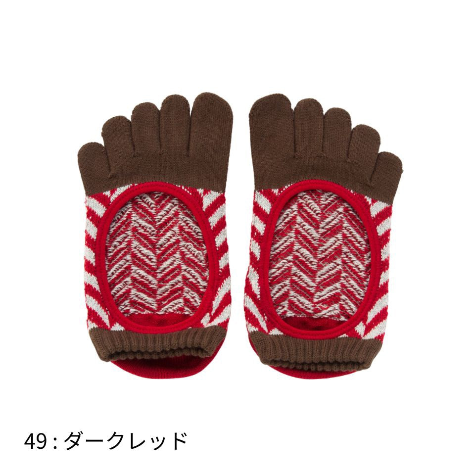 knitido コアグリップ ヘリンボーン カバー 5本指ソックス 23-25cm