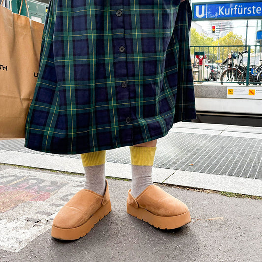 knitido ベーシック・エアークッション 撚杢バイカラー ハイクルー 5本指ソックス 23-25cm