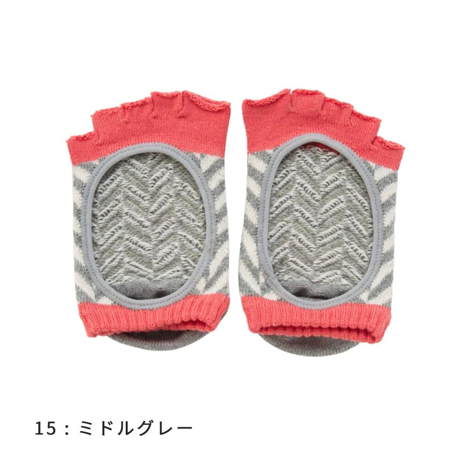knitido コアグリップ ヘリンボーン カバー 指なし 5本指ソックス 23-25cm
