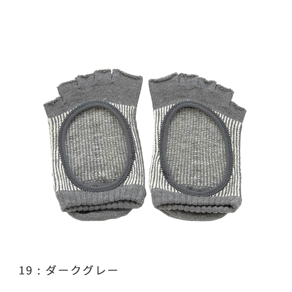knitido コアグリップ ラメ ピンストライプ カバー 指なし 5本指ソックス 23-25cm