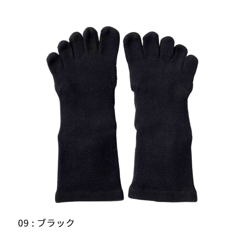 knitido ベーシック・エアークッション ロークルー 5本指ソックス 25-27cm