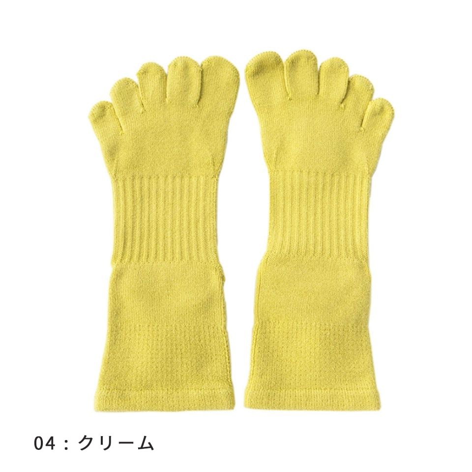 knitido ビューティー・エアークッション ロークルー 5本指ソックス 23-25cm