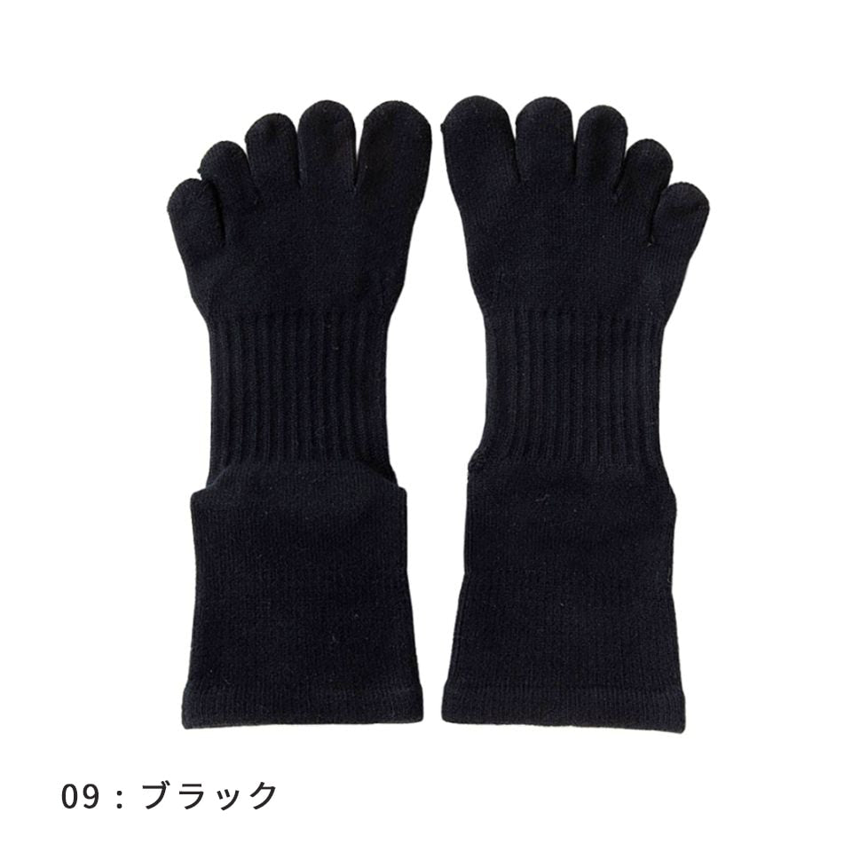 knitido ビューティー・エアークッション ロークルー 5本指ソックス 23-25cm