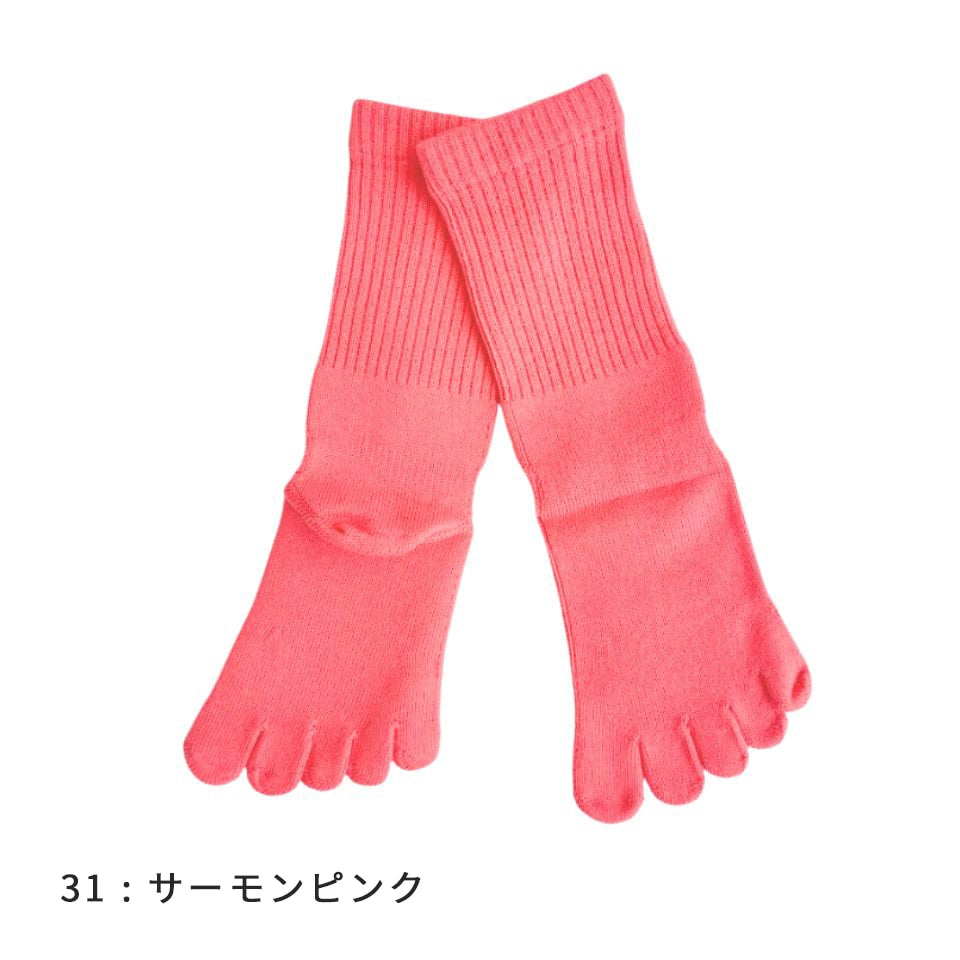knitido カジュアル 綿スタンダード ロークルー 5本指ソックス 23-25cm