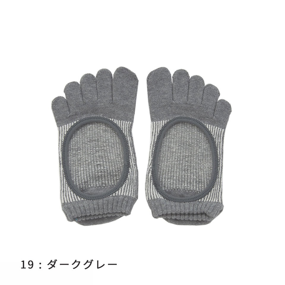 knitido コアグリップ ラメ ピンストライプ カバー 5本指ソックス 23-25cm