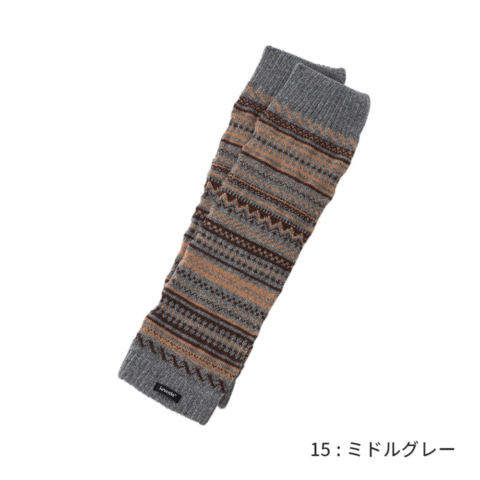 knitido ウール混 フェアアイル レッグウォーマー
