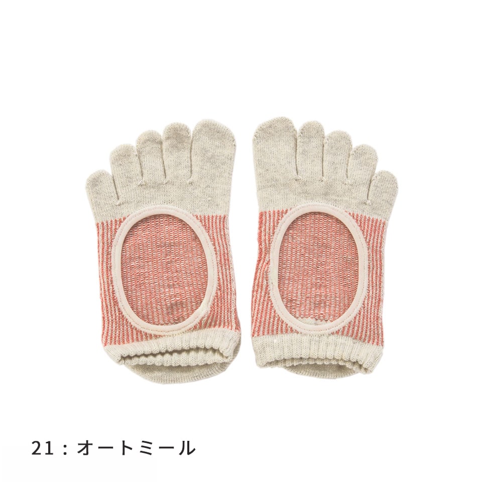 knitido コアグリップ ラメ ピンストライプ カバー 5本指ソックス 23-25cm