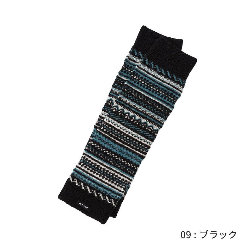 knitido ウール混 フェアアイル レッグウォーマー