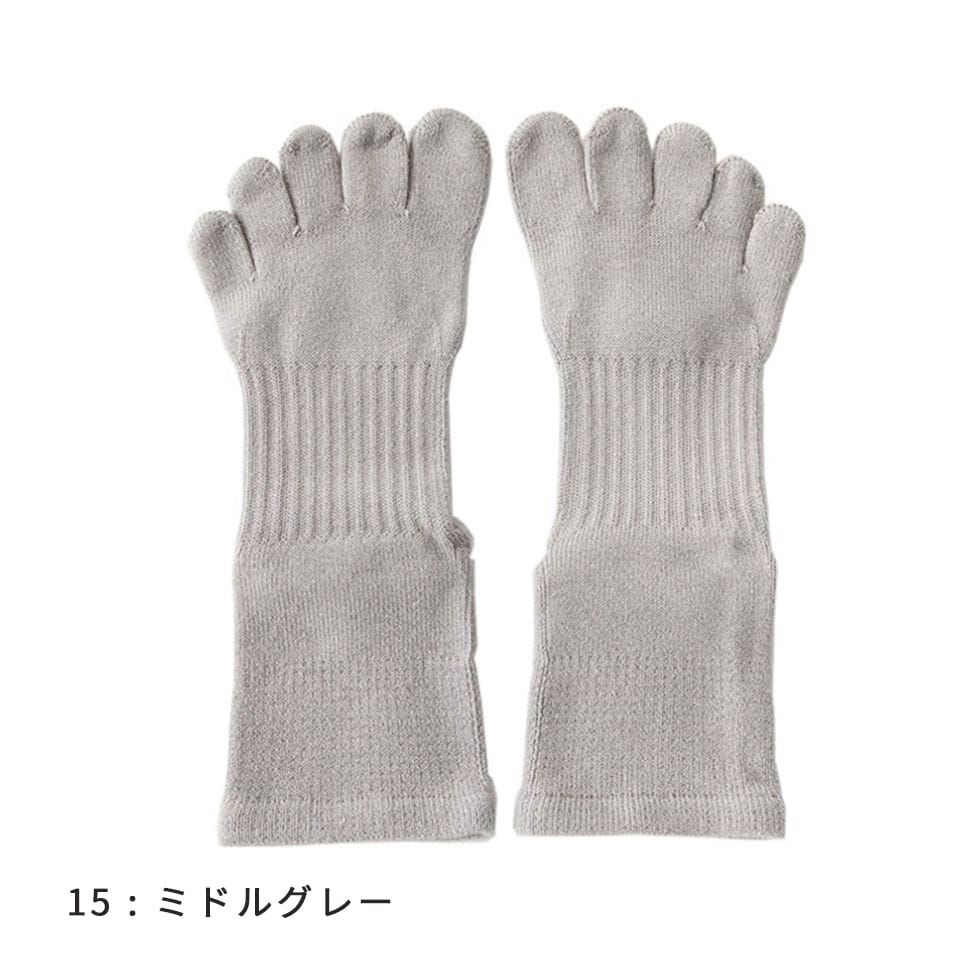 knitido ビューティー・エアークッション ロークルー 5本指ソックス 25-27cm