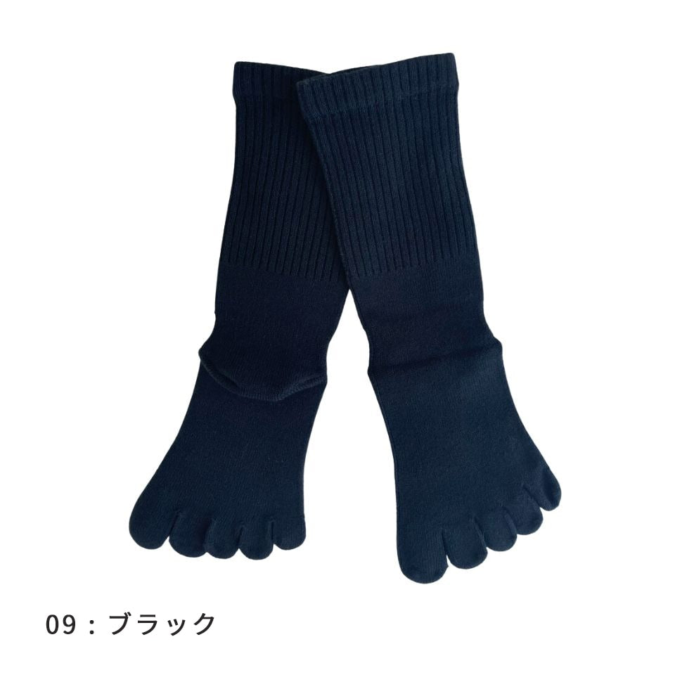 knitido カジュアル 綿スタンダード ロークルー 5本指ソックス 21-23cm