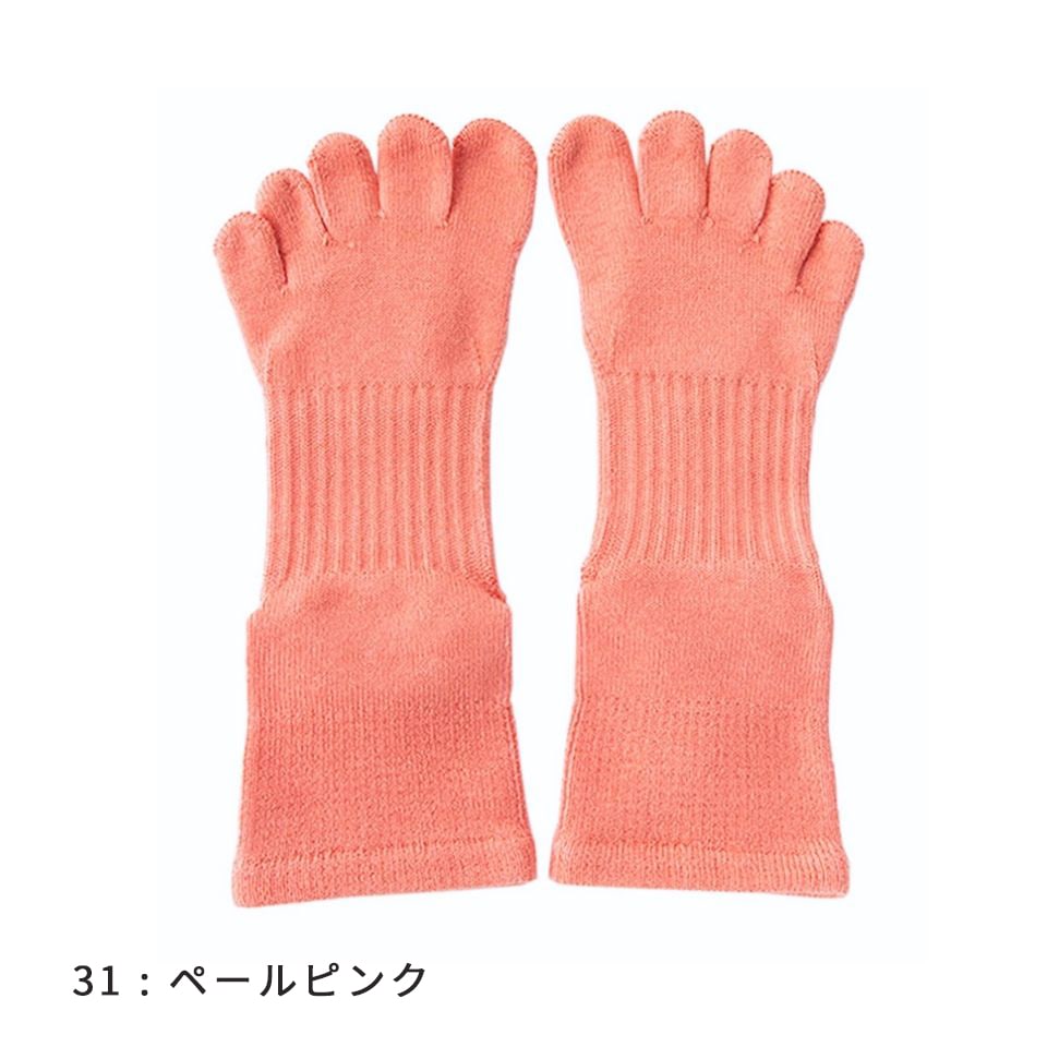 knitido ビューティー・エアークッション ロークルー 5本指ソックス 23-25cm