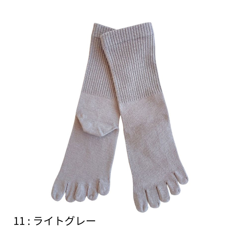 knitido カジュアル 薄地スタンダード ロークルー 5本指ソックス