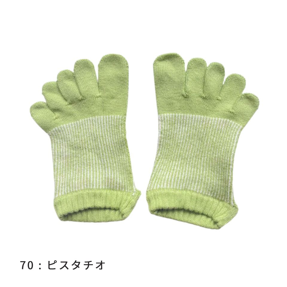 knitido コアグリップ ラメ ピンストライプ アンクル 5本指ソックス 23-25cm