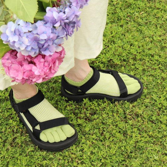 knitido コアグリップ ラメ ピンストライプ アンクル 5本指ソックス 23-25cm