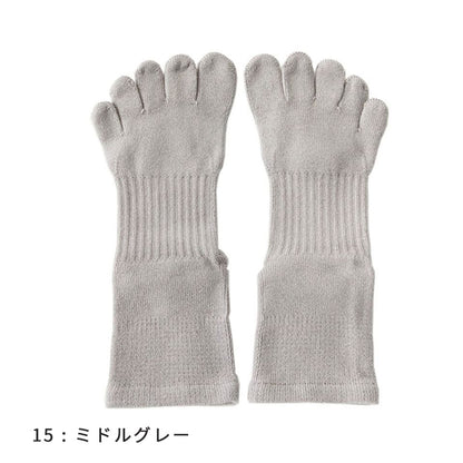 knitido ビューティー・エアークッション ロークルー 5本指ソックス 25-27cm