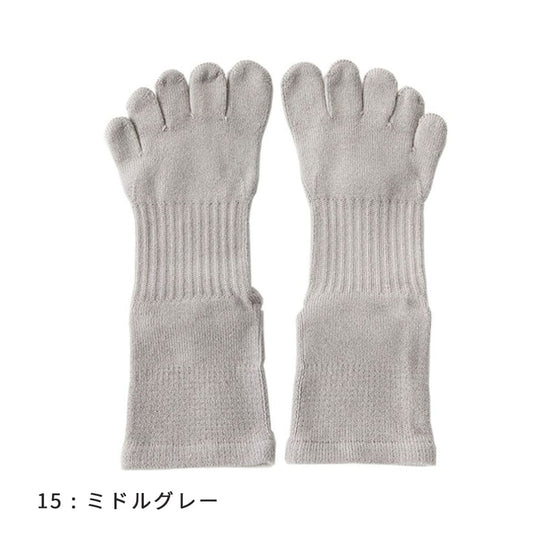 knitido ビューティー・エアークッション ロークルー 5本指ソックス 25-27cm