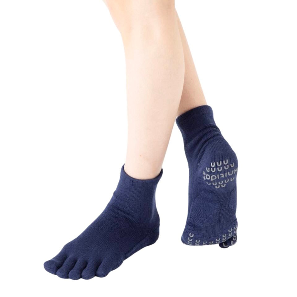 knitido ベーシック・エアークッション ロークルー 5本指ソックス 23-25cm