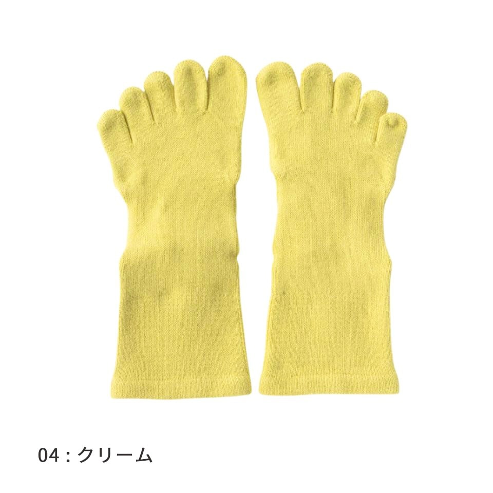 knitido ベーシック・エアークッション ロークルー 5本指ソックス 23-25cm