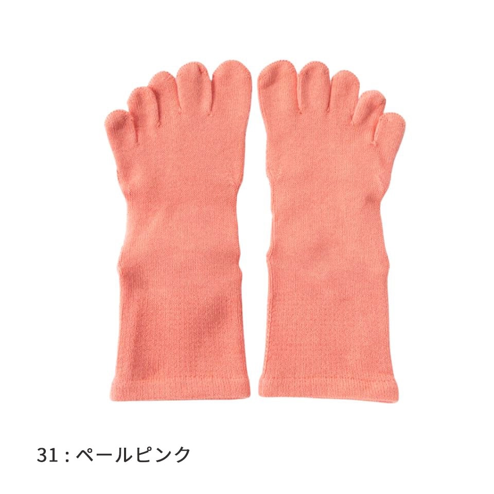knitido ベーシック・エアークッション ロークルー 5本指ソックス 23-25cm