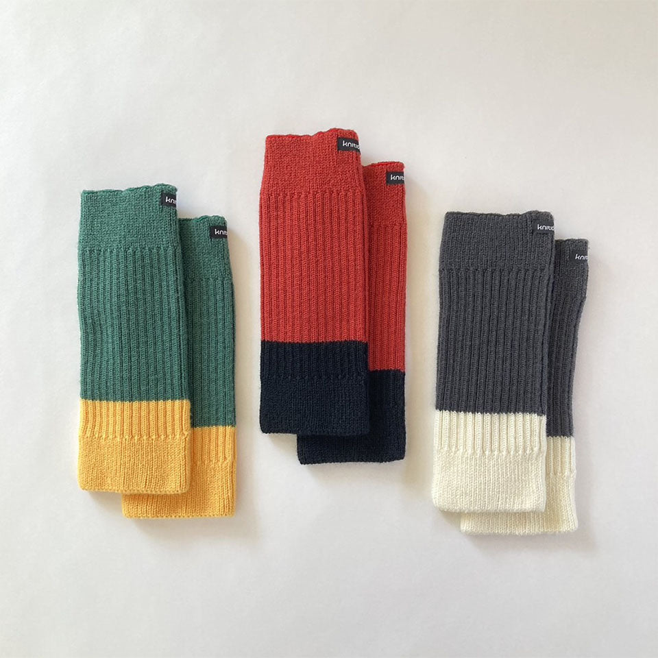 ウール混  バイカラー ４Way ウォーマー