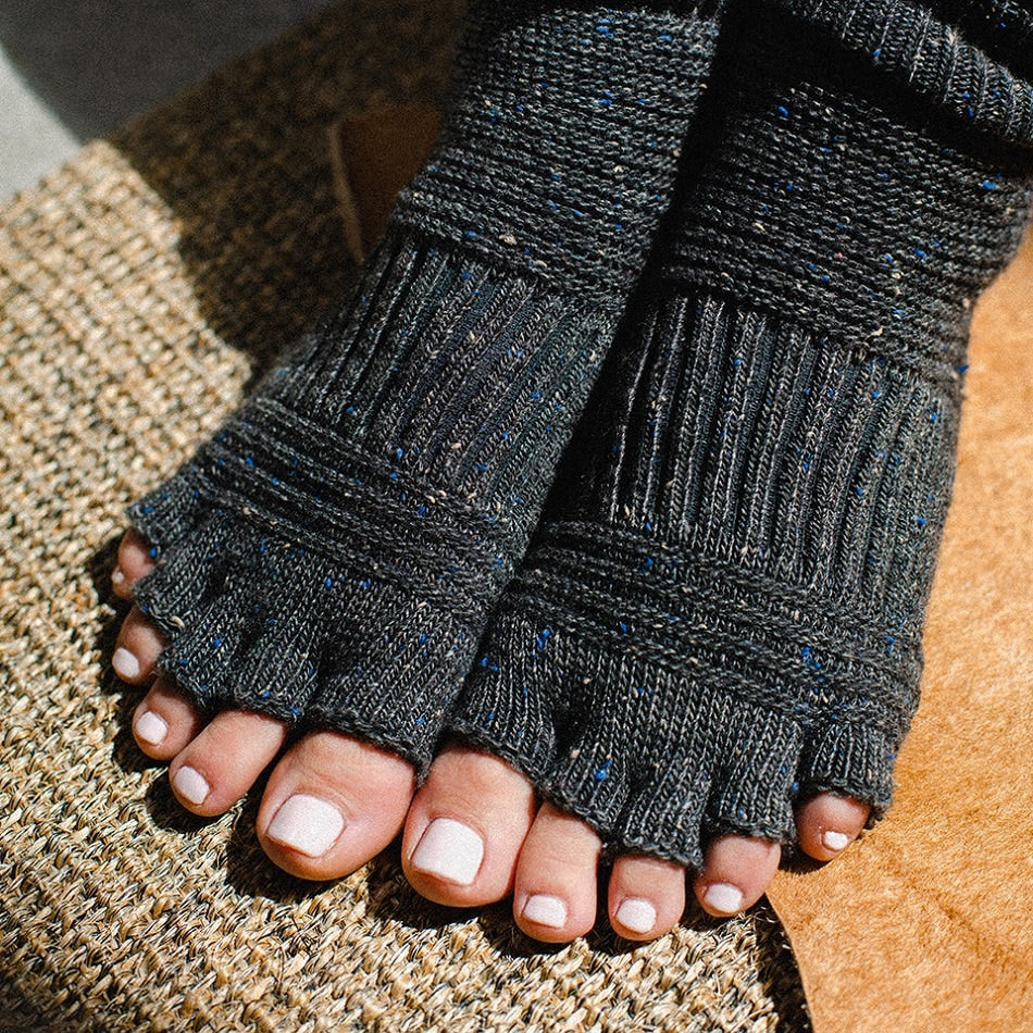 knitido ウール混 ネップ  リブ ロングトレンカ 23-25cm