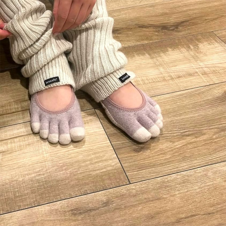 knitido ウール混 ソフトリブ ロングレッグウォーマー