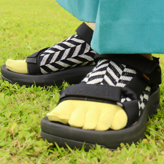 コアグリップ ヘリンボーン アンクル 5本指ソックス