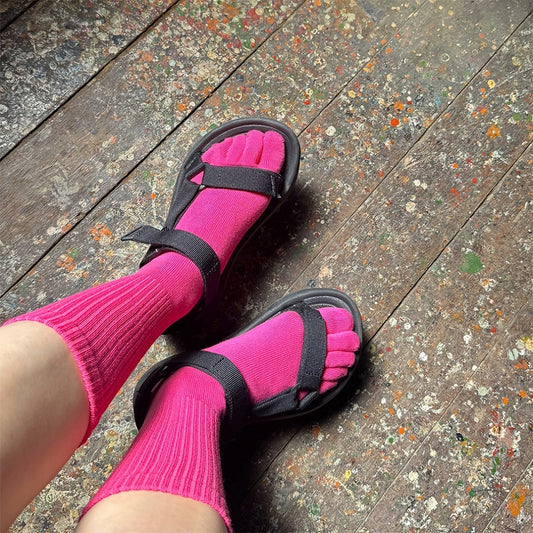 knitido カジュアル 薄地スタンダード ロークルー 5本指ソックス