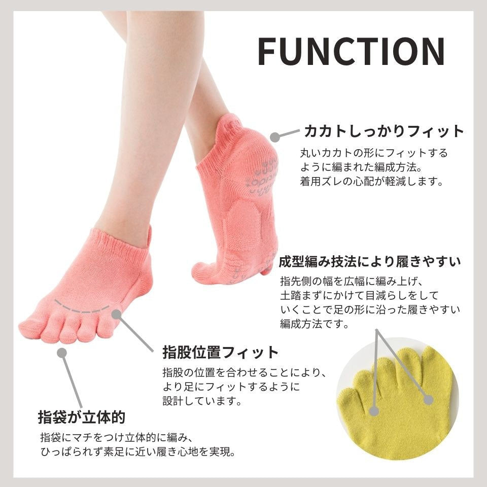 knitido ベーシック・エアークッション アンクル 5本指ソックス 27-29cm