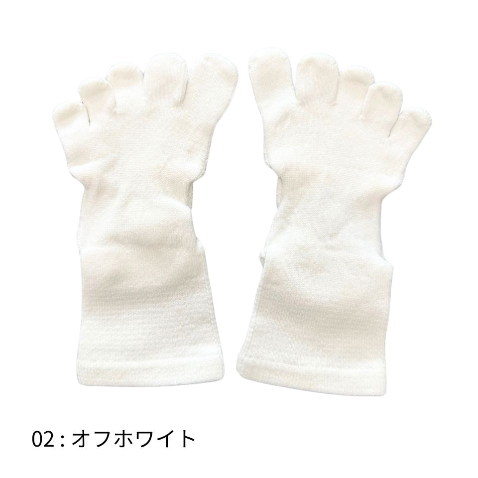 knitido ベーシック・エアークッション ロークルー 5本指ソックス 23-25cm