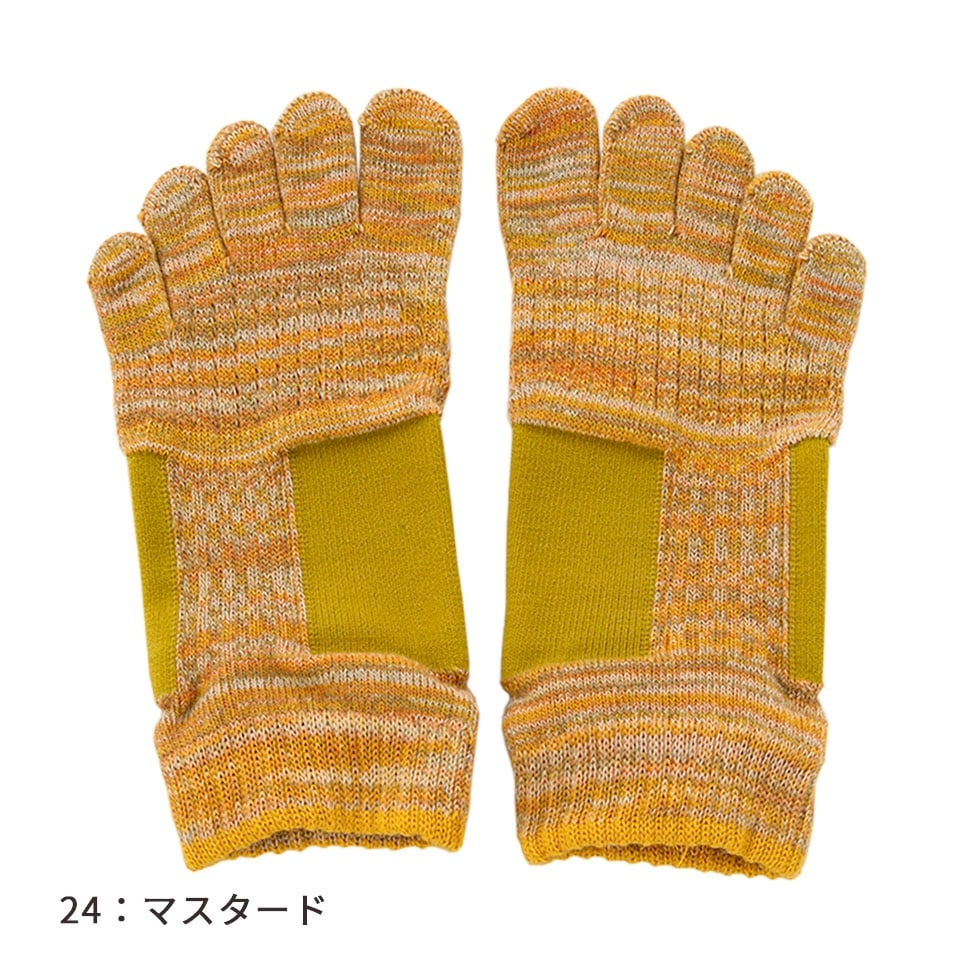 knitido ラン・エアークッション マーブルメッシュ アンクル 5本指ソックス 23-25cm