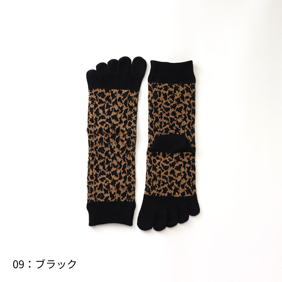 5本指ソックス｜JOY レオパードロークルー – ニッティド｜5本指ソックス