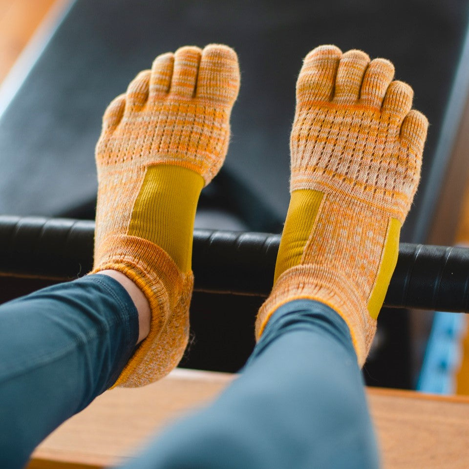 ラン・エアークッション マーブルメッシュ アンクル 5本指ソックス